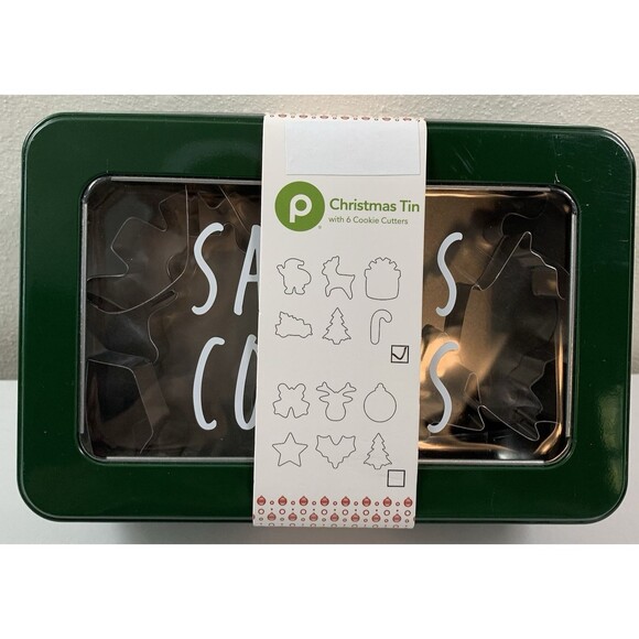 Lot of 6 Santa s Cookie Cutters in Tin Candy Cane Xmas Trees Reindeer Santa New - Picture 4 of 4